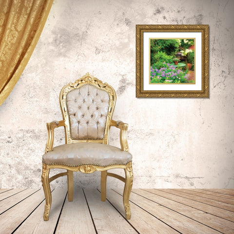Garden V Gold Ornate Wood Framed Art Print with Double Matting by P.S. Art