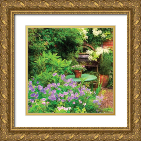 Garden V Gold Ornate Wood Framed Art Print with Double Matting by P.S. Art