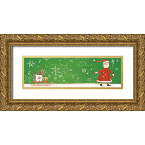 Christmas Wishes II Gold Ornate Wood Framed Art Print with Double Matting by P.S. Art