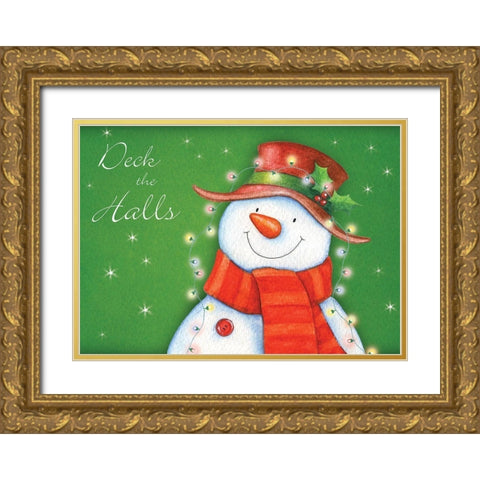 Deck the Halls Gold Ornate Wood Framed Art Print with Double Matting by P.S. Art