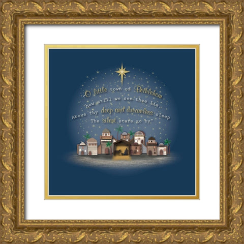 Bethlehem Gold Ornate Wood Framed Art Print with Double Matting by P.S. Art