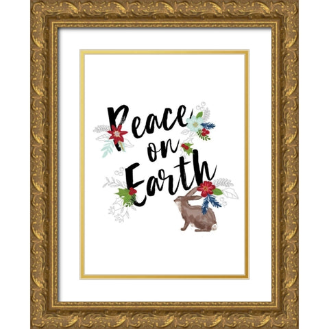 Peace on Earth Gold Ornate Wood Framed Art Print with Double Matting by P.S. Art