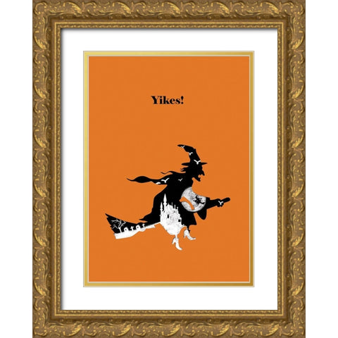 Yikes!  Gold Ornate Wood Framed Art Print with Double Matting by P.S. Art