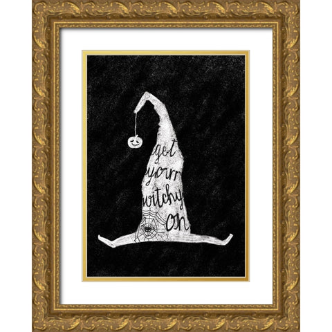 Witch Hat Gold Ornate Wood Framed Art Print with Double Matting by P.S. Art