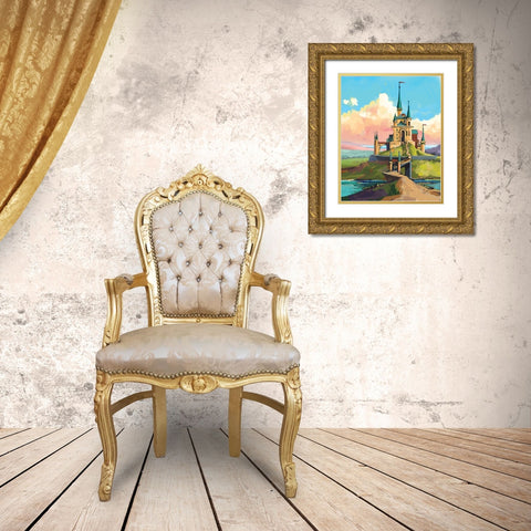 Castle Gold Ornate Wood Framed Art Print with Double Matting by P.S. Art