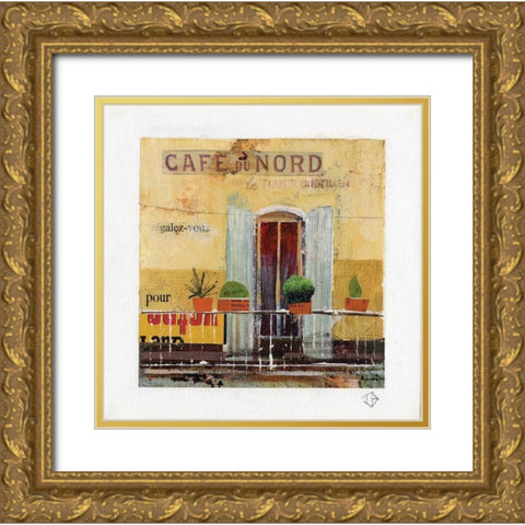 CafÃ© du Nord Gold Ornate Wood Framed Art Print with Double Matting by P.S. Art