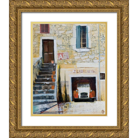 Curb Appeal Gold Ornate Wood Framed Art Print with Double Matting by P.S. Art