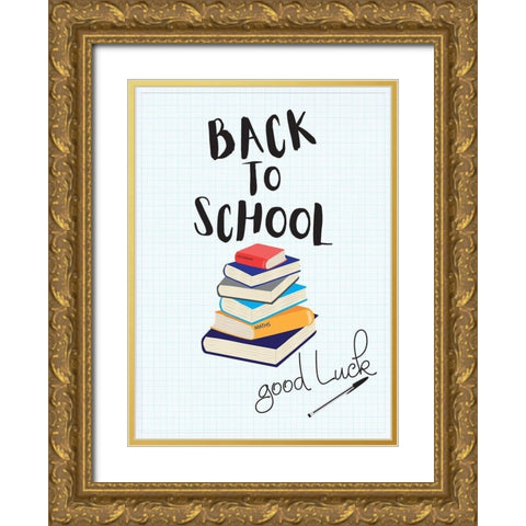 Back to School II Gold Ornate Wood Framed Art Print with Double Matting by P.S. Art