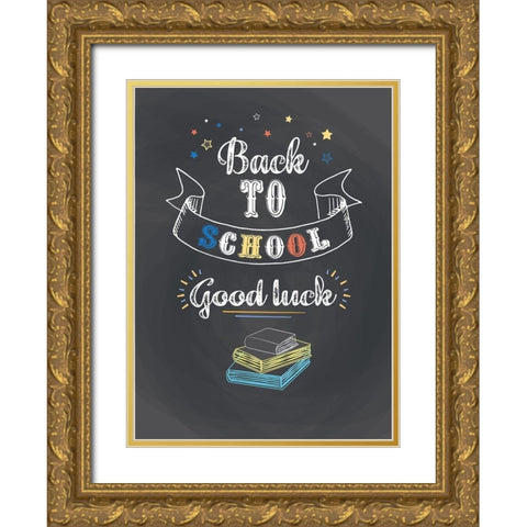 Back to School III Gold Ornate Wood Framed Art Print with Double Matting by P.S. Art