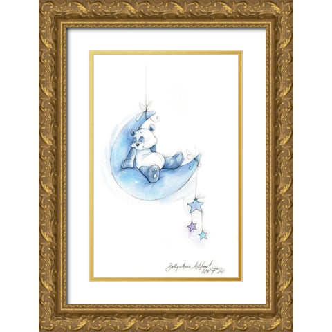 Baby Panda II Gold Ornate Wood Framed Art Print with Double Matting by P.S. Art