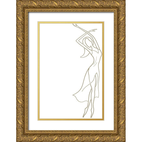 Figurative Gold Ornate Wood Framed Art Print with Double Matting by P.S. Art