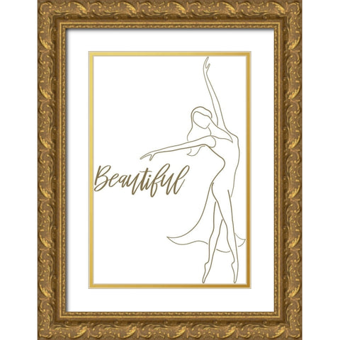 Beautiful Figurative Gold Ornate Wood Framed Art Print with Double Matting by P.S. Art