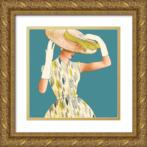 Fancy Hat Gold Ornate Wood Framed Art Print with Double Matting by P.S. Art