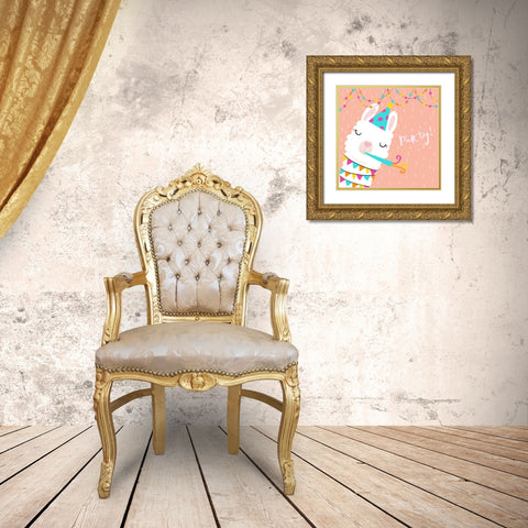 Party Time Gold Ornate Wood Framed Art Print with Double Matting by P.S. Art