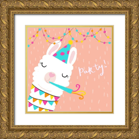 Party Time Gold Ornate Wood Framed Art Print with Double Matting by P.S. Art
