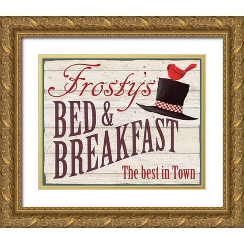 Frostys BandB Gold Ornate Wood Framed Art Print with Double Matting by P.S. Art