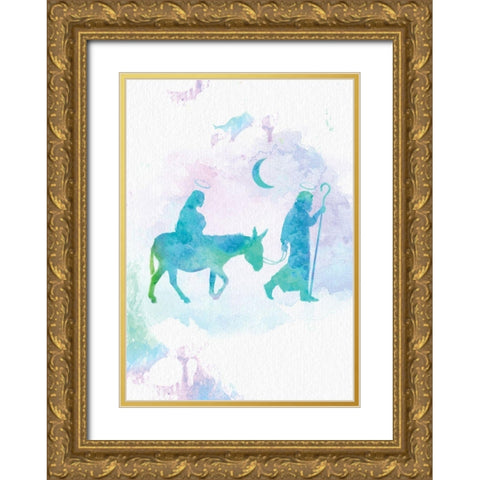 Night Before Gold Ornate Wood Framed Art Print with Double Matting by P.S. Art