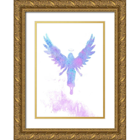 Angels Came Gold Ornate Wood Framed Art Print with Double Matting by P.S. Art