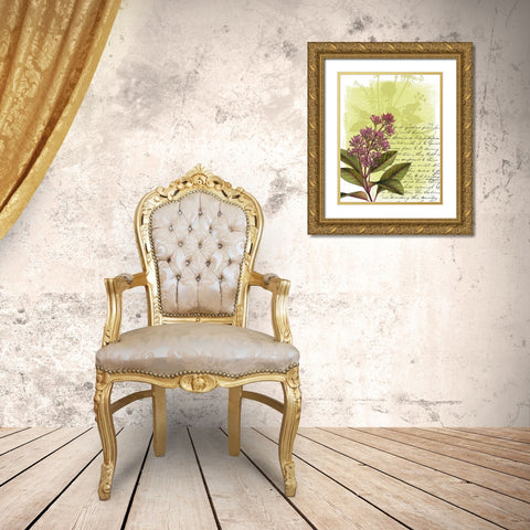 Floral Collage V Gold Ornate Wood Framed Art Print with Double Matting by P.S. Art