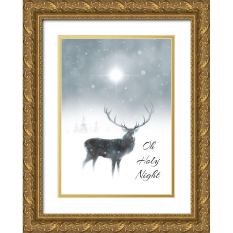 Oh Holy Night Gold Ornate Wood Framed Art Print with Double Matting by P.S. Art