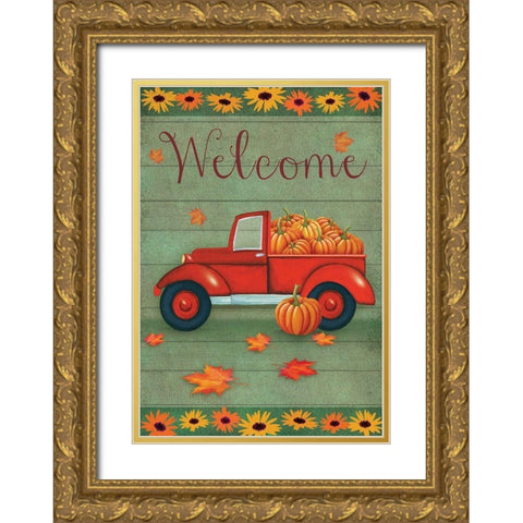 Fall Haul Gold Ornate Wood Framed Art Print with Double Matting by P.S. Art