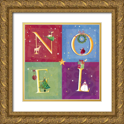 Noel Gold Ornate Wood Framed Art Print with Double Matting by P.S. Art