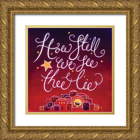 How Still Gold Ornate Wood Framed Art Print with Double Matting by P.S. Art