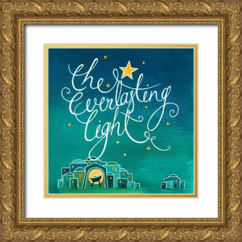 Everlasting Light Gold Ornate Wood Framed Art Print with Double Matting by P.S. Art