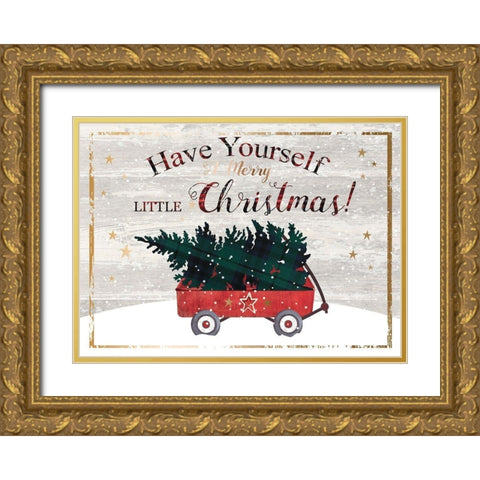 Have Yourself Gold Ornate Wood Framed Art Print with Double Matting by P.S. Art