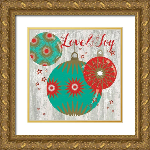 Love and Joy Gold Ornate Wood Framed Art Print with Double Matting by P.S. Art