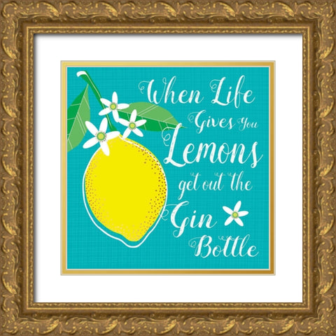 Life Gives You Lemons Gold Ornate Wood Framed Art Print with Double Matting by P.S. Art