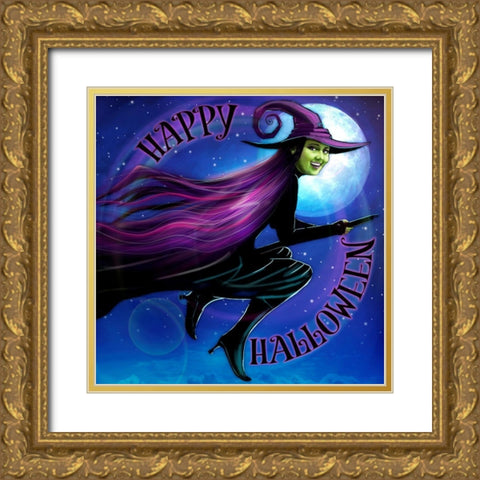 Witch Gold Ornate Wood Framed Art Print with Double Matting by P.S. Art