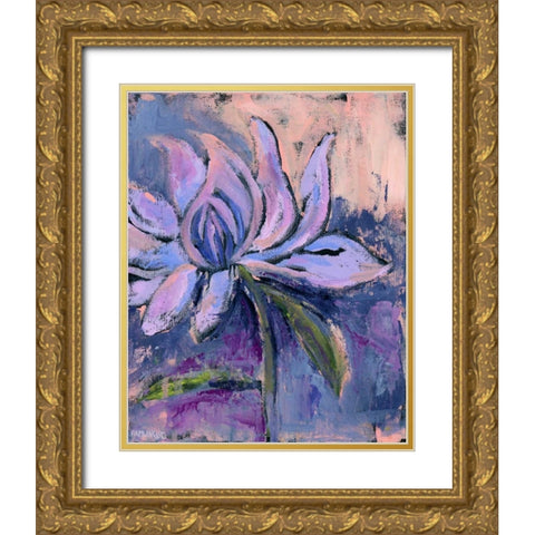 Blush Lily Gold Ornate Wood Framed Art Print with Double Matting by Pamela J. Wingard