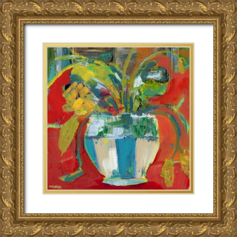 Abstract Floral II Gold Ornate Wood Framed Art Print with Double Matting by Pamela J. Wingard