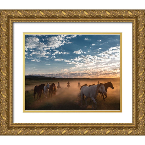 Ghost Riders Gold Ornate Wood Framed Art Print with Double Matting by PBurchettPhoto