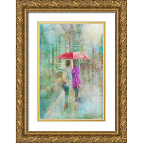 Rainy in Paris I Gold Ornate Wood Framed Art Print with Double Matting by Murdock, Ramona