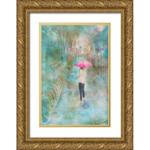 Rainy in Paris III Gold Ornate Wood Framed Art Print with Double Matting by Murdock, Ramona