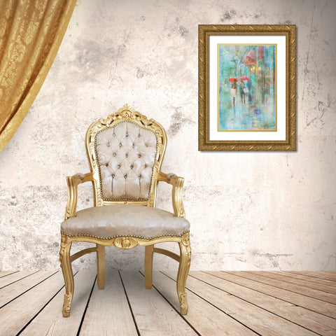 Rainy in Paris IV Gold Ornate Wood Framed Art Print with Double Matting by Murdock, Ramona
