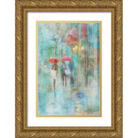 Rainy in Paris IV Gold Ornate Wood Framed Art Print with Double Matting by Murdock, Ramona