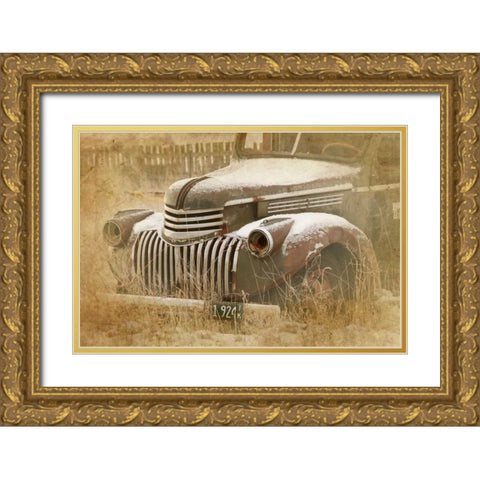 Truck Circa Gold Ornate Wood Framed Art Print with Double Matting by Murdock, Ramona