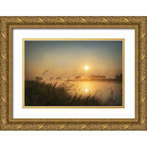 Misty Morning Gold Ornate Wood Framed Art Print with Double Matting by Murdock, Ramona