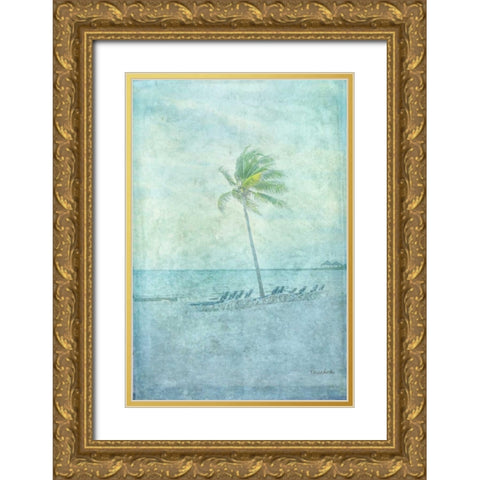 Palm I Gold Ornate Wood Framed Art Print with Double Matting by Murdock, Ramona