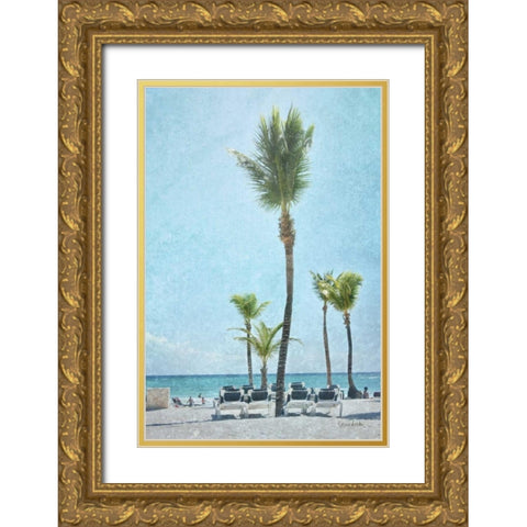 Palm IV Gold Ornate Wood Framed Art Print with Double Matting by Murdock, Ramona