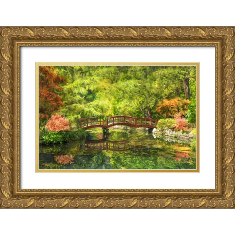 Serenity Bridge I Gold Ornate Wood Framed Art Print with Double Matting by Murdock, Ramona