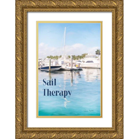 Sail Therapy Gold Ornate Wood Framed Art Print with Double Matting by Murdock, Ramona