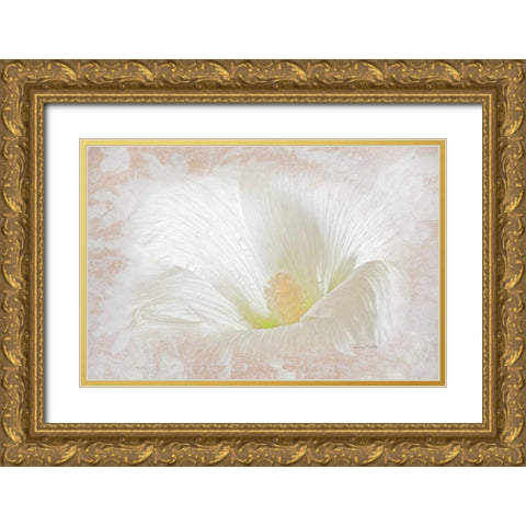 Hollyhock Illusion Gold Ornate Wood Framed Art Print with Double Matting by Murdock, Ramona