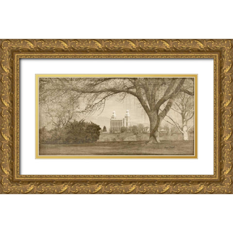 Logan Temple II Gold Ornate Wood Framed Art Print with Double Matting by Murdock, Ramona