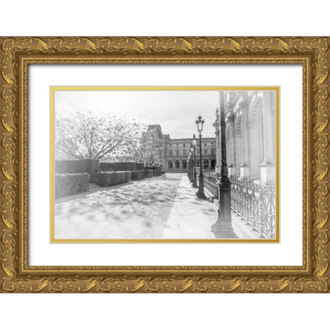Avenue De La Louvre Gold Ornate Wood Framed Art Print with Double Matting by Murdock, Ramona