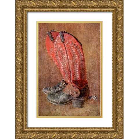 His Workin Boots Gold Ornate Wood Framed Art Print with Double Matting by Murdock, Ramona