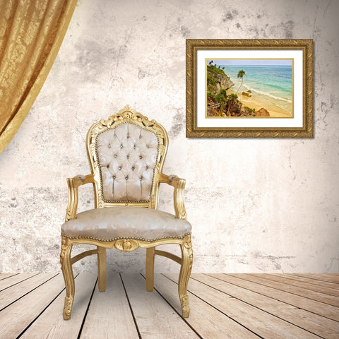 Tulum Beach Gold Ornate Wood Framed Art Print with Double Matting by Murdock, Ramona